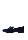 Menbur Velvet Embellished Chain Loafers, Midnight Blue