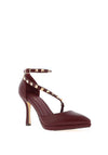 Menbur Studded Strap Heeled Shoes, Ruby