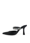 Menbur Necessita Shimmering Mule Heeled Shoes, Black
