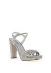 Menbur Adnarr Shimmering High Heeled Braided Shoes, Silver