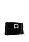 Menbur Velvet Embellished Mini Crossbody Bag, Black