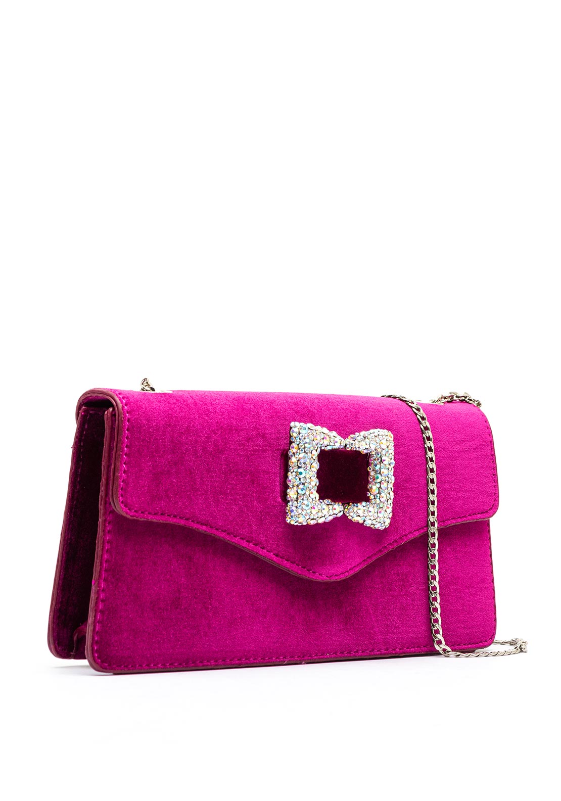 Menbur Velvet Embellished Mini Crossbody Bag, Pink