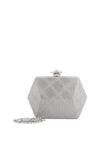 Menbur Shimmer Woven Geo Shaped Clutch, Taupe