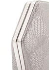 Menbur Shimmer Woven Geo Shaped Clutch, Taupe