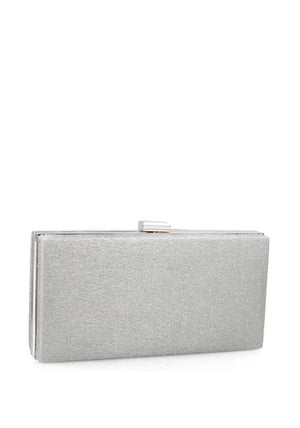 Menbur Glitter Spot Box Clutch, Silver