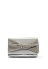 Menbur Diamante Twist Bow Clutch, Silver