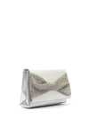 Menbur Diamante Twist Bow Clutch, Silver