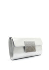 Menbur Diamante Shimmer Clutch Bag, Silver