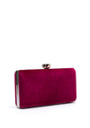 Menbur Diamante Floral Clasp Clutch Bag, Wine