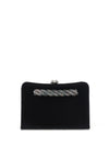 Menbur Sparkle Braid Clasp Clutch, Black