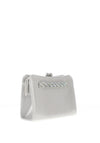 Menbur Sparkle Braid Clasp Clutch, Silver