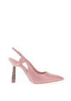 Menbur Diamante Cone Heeled Shoes, Nude Pink