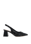 Menbur Diamante Embellished Block Heels, Black