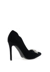 Menbur Velvet Embellished Heeled Shoes, Black
