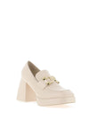Menbur Patent Heeled Loafers, Off White