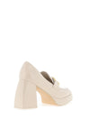 Menbur Patent Heeled Loafers, Off White