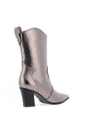 Menbur Metallic Western Heeled Boots, Taupe