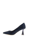 Menbur Shimmering Glitter High Heeled Court Shoes, Navy