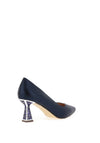 Menbur Shimmering Glitter High Heeled Court Shoes, Navy