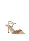 Menbur Diamante Twist Bow Heeled Shoes, Gold
