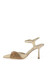 Menbur Diamante Twist Bow Heeled Shoes, Gold