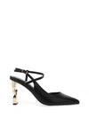 Menbur Picumnus Gold Twist Heeled Shoes, Black