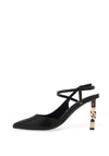 Menbur Picumnus Gold Twist Heeled Shoes, Black