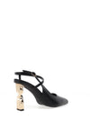 Menbur Picumnus Gold Twist Heeled Shoes, Black