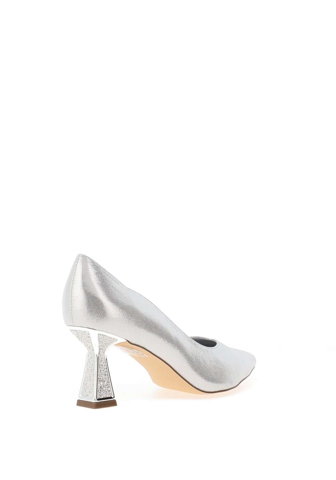Menbur Shimmer Effect Pointed Toe Heels, Silver