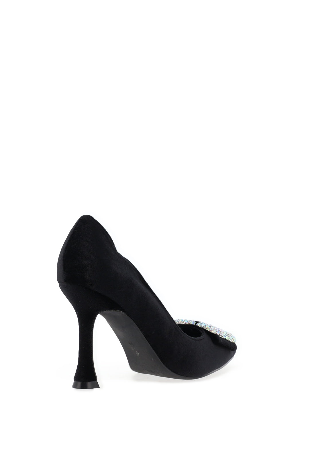 Menbur Scalloped Edge Velvet Heels, Black