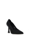 Menbur Scalloped Trim Diamante Encrusted High Heels, Black