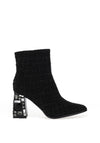 Menbur Metallic Boucle Heeled Ankle Boots, Black