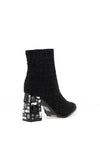 Menbur Metallic Boucle Heeled Ankle Boots, Black