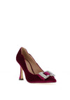 Menbur Scalloped Edge Velvet Heels, Purple