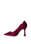 Menbur Scalloped Edge Velvet Heels, Purple