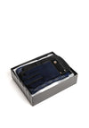 Serafina Collection Knit Gloves and Check Scarf Gift Set, Navy
