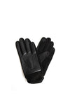 Serafina Men’s Faux Leather Mix Gloves, Black