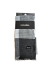 Serafina Men’s Wool Blend Pattern Scarf, Black Multi