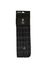 Serafina Men’s Plaid Pattern Scarf, Black & Grey