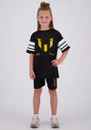 Vingino X Messi Kids Unisex Gold Logo Short Sleeve Tee, Black