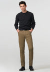 Meyer Oslo Chino Trousers, Khaki Stone