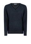 Micha Waffle Texture Jumper, Navy