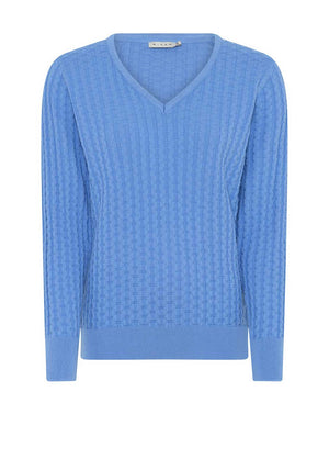 Micha Waffle Texture Jumper, Blue