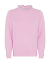 Micha Textured Frill Trim Jumper, Pink