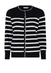 Micha Button Up Striped Cardigan, Navy