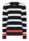 Micha Cotton Blend Striped Knit Jumper, Navy