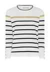 Micha Striped Glitter Detail Sweater, White