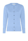 Micha Round Neck Fine Cardigan, Blue