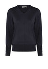 Micha V-Neck Autumn Viscose Knit Sweater, Navy