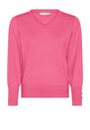 Micha V-Neck Autumn Viscose Knit Sweater, Pink